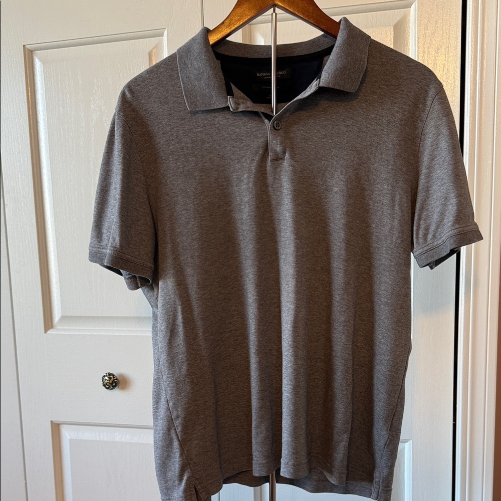 Banana Republic Grey Men's Polo Shirt